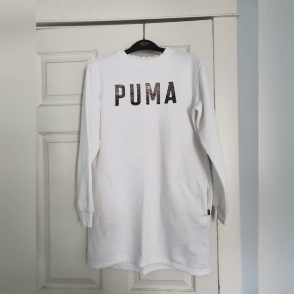 Puma Sweatshirt Dress White - Picture 1 of 5
